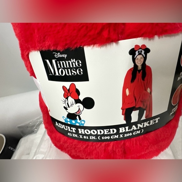 Adult Plush Hooded Blanket Jacket Minnie Mouse 43 x 81 Inches New - Picture 2 of 4